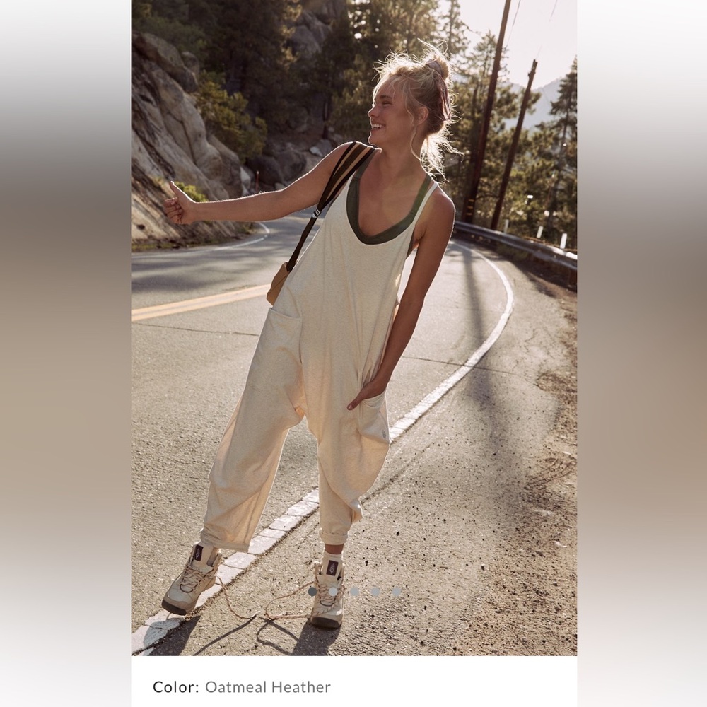 Free People Hot Shot Onesie Oatmeal Heather